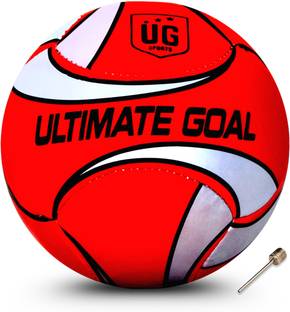 ULTIMATE GOAL Premium Head Shooter Football |PVC Material |Red-Silver Design Multi-Ground Play Football - Size: 3