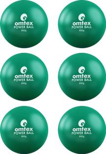 omtex Weighted Powered Balls 800g for Hitting, Batting and Pitching Training - Green Cricket Rubber Ball