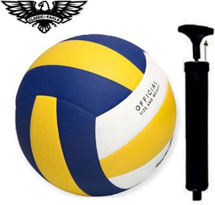 VISHWA Soft Rubber Volleyball Size-4 with Air pump Official size and weight (pack of 1) Volleyball - Size: 4