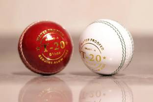 KHX ENTERPRISES RED & WHITE T-20 Cricket Ball Cricket Leather Ball