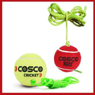 SJ Sports Cosco Hanging Tennis Cricket Ball Combo for Training Cricket Tennis Ball Cricket Training Ball