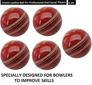 VIBCO Premium Quality Pack of 5 Cricket Leather Ball For Bowlers to Improve Skills. Cricket Leather Ball