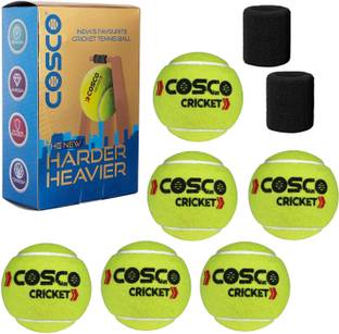 COSCO Cricket Ball Tennis Ball Box Set Pack Green High Bounce Soft Light Weight Combo Cricket Tennis Ball