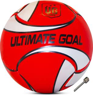 ULTIMATE GOAL Premium Head Shooter Football |PVC Material |Red-Silver Design Multi-Ground Play Football - Size: 3