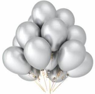 Priyals Solid Metallic Silver Balloon