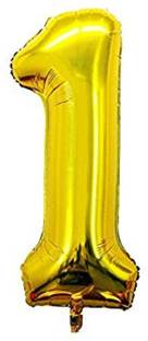 NImbark collection Solid Golden Foil Number 1 Letter Balloon for decoration Balloon