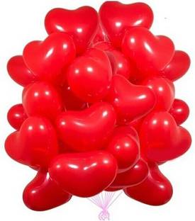 MZXQA Solid Solid Red Heart Balloon (Pack of 20) Balloon