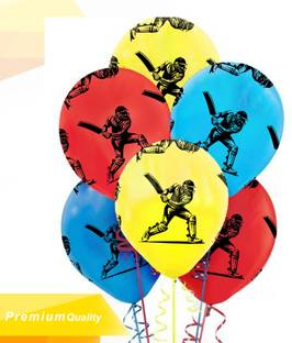 Party Land Inc. Printed Cricket Themed Party Balloon, Combo of 20, Sports Theme Celebration Balloon
