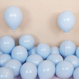Bash N Splash Solid Premium Quality Blue Pastel Macron Balloon Light Blue Pack Of 50 Balloon