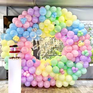 Giftzadda Solid Multicolor Pastel Balloon 50pcs for Birthday Anniversary Party Decoration Balloon