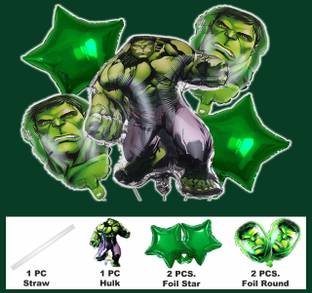 Domios Printed Birthday Party Balloons Hulk Character Foil Balloon Theme# Kids Party Balloon Bouquet