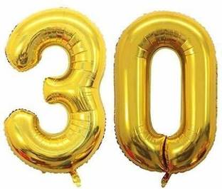Juneja Enterprises Solid 32" Inch Number Foil Balloon Helium Quality ( 30 ) Balloon