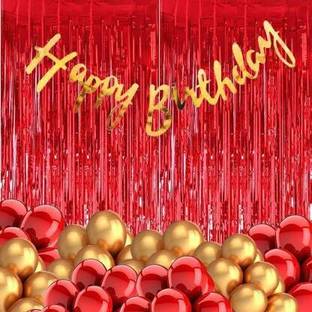 RSPD Solid Happy Birthday Balloons Decoration Kit For Home Complete Combo Set Balloon