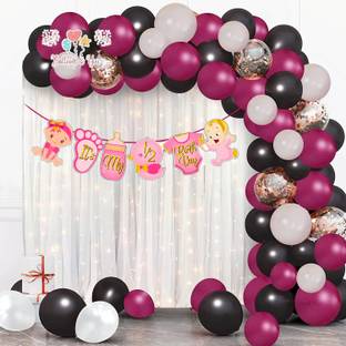 Balloon and you Solid Its my half birthday decoration kit for baby girl with Balloon