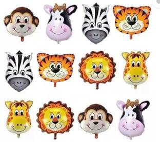 PARTY BREEZE Solid jungle animal theme balloons for kids birthday Decorations items combo set Balloon