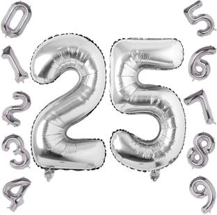 Kapoor stores Solid 25Number Foil Balloon - 16 Inch Balloon