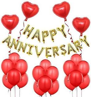 Stylin Solid HAPPY ANNIVERSARY Letter ( Golden Color ) Foil Balloon