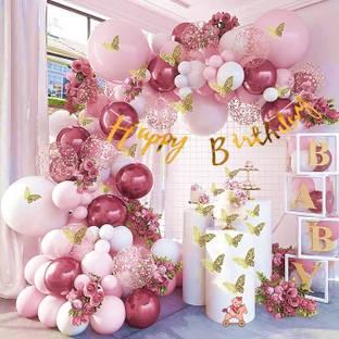 nakomoco Solid Awesome Birthday Decoration Kit of 60pcs – For Kids, Husband, girls, wife Balloon