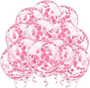 PopTheParty Solid Pink Confetti Balloons for Happy Birthday Decorations Baby Shower,Party Supply Balloon
