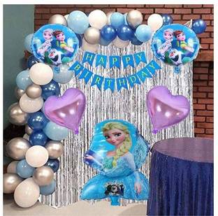 PARTY BREEZE Solid Frozen Theme Birthday Decoration for Girls 38Pcs - Princess Elsa Birthday Party Decorations - for Girls / for Birthday Decoration Balloon