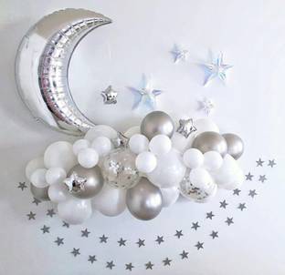 SOI Solid Balloons For Decoration Confetti & Half Moon Balloons For Decoration Balloon