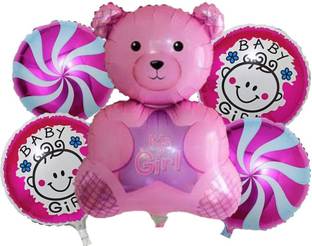 Bash N Splash Printed Welcome Baby Shower Teddy Bear Its a Girl helium XL Balloons Baby Arrival Balloon Bouquet