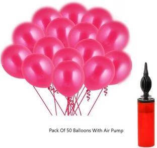 Isk Metallic Pink Balloon With Inflate Air Pump For Balloon Pump
