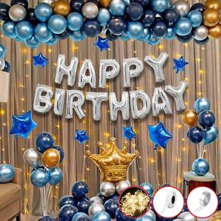 BUC Solid Happy Birthday Decoration Kit Combo Theme Décor | Birthday Decoration Items Set Balloon