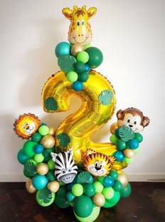 Fun and Flex Jungle Theme 2nd Birthday Decorations for Baby Shower,Birthday Party for Kids,Boys,Girls,His,Her Decorations