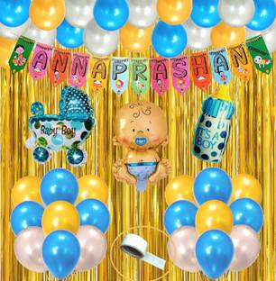 एजीके प्रिंटेड Annaprashan Decoration Item Balloon For Baby Boy, Rice Ceremony Decoration गुब्बारा