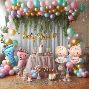 ARV Printed Baby shower Decoration Items/welcome Home New Born Baby Kit/Backdrop Balloon