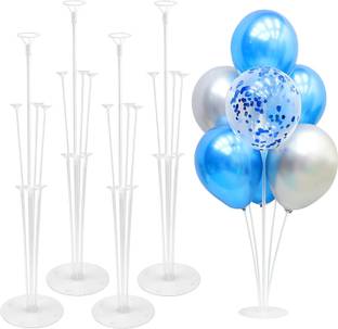 krido Solid Balloon Stand 4 Set Balloon Sticks with Base Balloon Stands, Balloon Arch Stand Balloon Bouquet