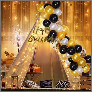 ZIP ZOOP Solid Balloon Decoration Combo Kit With Banner Pack Of 26 Birthday Decoration Items Balloon