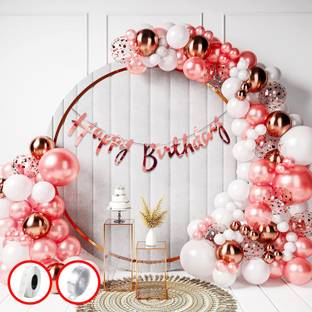 BUC Solid Happy Birthday Decoration Kit Combo Theme Décor | Birthday Decoration Items Set Balloon