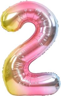 FLICK IN Solid Number 2 Foil Balloon 32 Inch Rainbow Number Foil Balloon 0 to 9 Number Balloons Balloon
