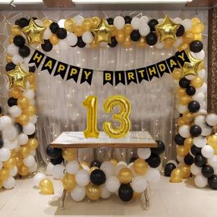 groovy dudz 13 Year Birthday Decoration For Boys 63 Combo Kit