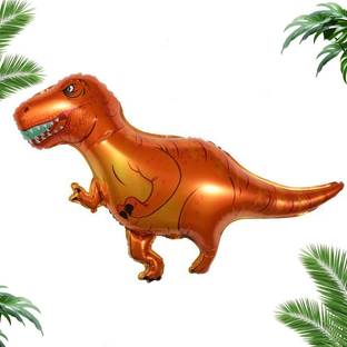 पॉपदपार्टी प्रिंटेड Standing Dinosaur Shaped Foil Balloon For Jungle Safari Foil Balloon Balloon गुब्बारा
