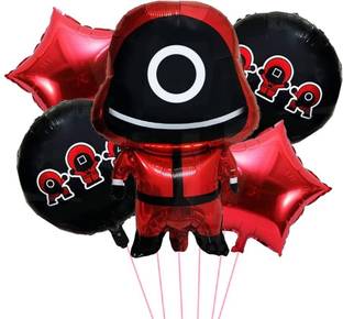PopTheParty Printed Squid Game Theme Party Decor It’s a great decoration for theme Birthday parties Balloon Bouquet