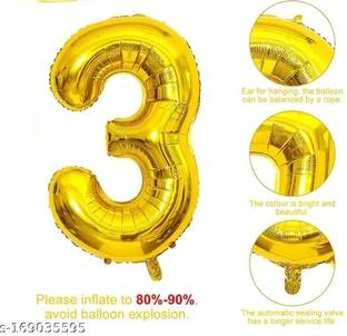 gorgeous moment Solid helium foil balloon number three balloon-h24 Balloon