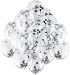 Indy Toys And Fashion Solid Silver Glitter Transparent Balloon | Birthday | Anniversary |Bachelorette Balloon