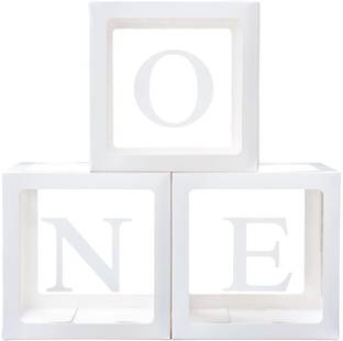 PopTheParty Solid One Box for New Born Baby Shower Decoration Letter Balloon