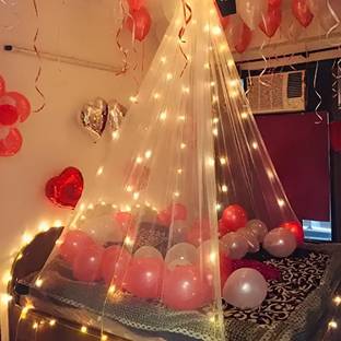 Balloon&You Solid Net Curtain Decoration Combo For Cabana/ Canopy/Birthday/Anniversary/Baby Shower Balloon