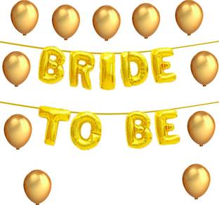 PARTY MIDLINKERZ Solid Solid 16" Rose Gold Bride to Be Balloon, Bride Balloon Banner / Balloon