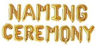 Balaji Solid Naming Ceremony Letter Foil Balloon,Newborn Baby Girl/Boy Naamkaran Party Balloon