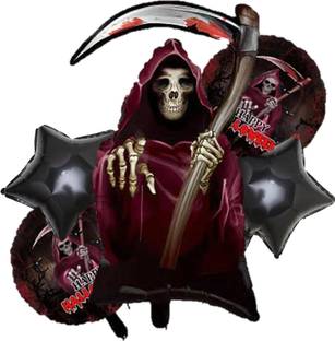 Bash N Splash Printed Happy Halloween grim Reeper Halloween Decoration Helium Party Foil Balloon Balloon