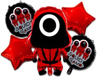 Choice Corner Printed Happy Birthday Squid Game Kids Birthday Theme Party Decoration Foil Balloons Balloon