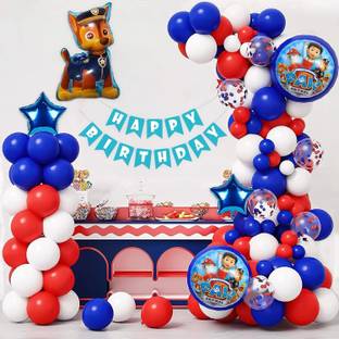 LOONS PEDDLER Printed DIY paw patrol theme birthday decoration kit for girls/boys/kids paw patrol set Balloon