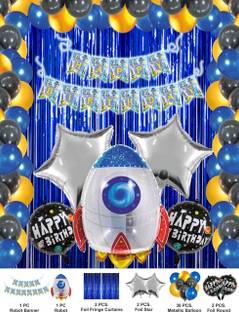 Domios Printed Space Theme Decoration Combo Set Balloon Bouquet