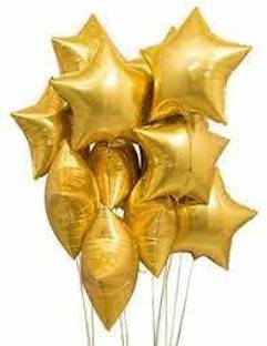 PARTY BREEZE Solid golden star balloons party decoration (10pcs) anniversary birthday Balloon