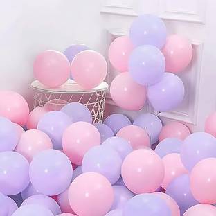 SOLANKI TRADERS Solid Pink-Purple Pastel Balloons for birthday decoration items Balloon